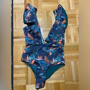 European new one piece exotic pattern swimsuit size S